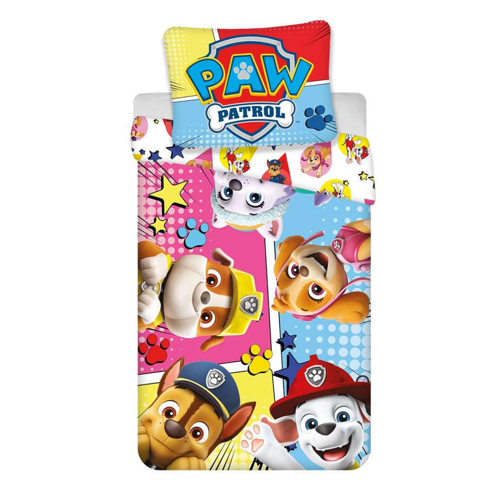 Komplet otroške posteljnine Paw Patrol Comic 100cm—135cm, 40cm—60 cm