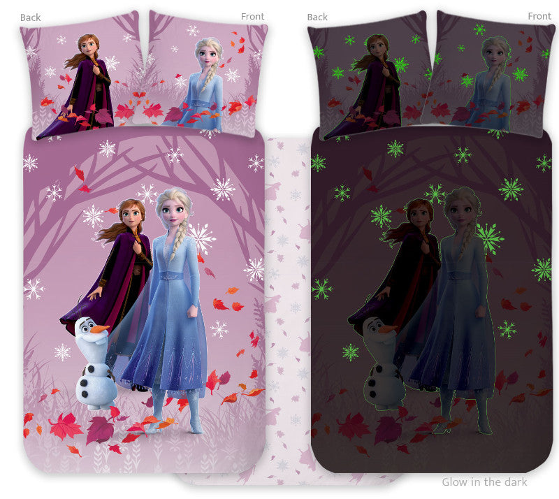 Disney Frozen Purple svetleča se v temi prevleka za malčke 100x135cm, 40x60cm