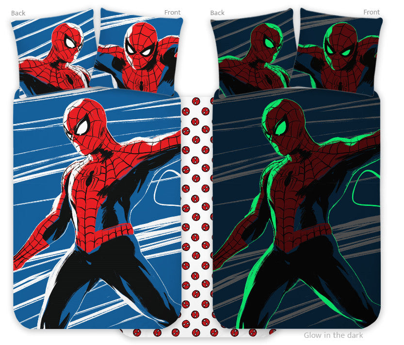 Komplet otroške otroške posteljnine Spiderman, ki se sveti v temi, 100x135cm, 40x60cm