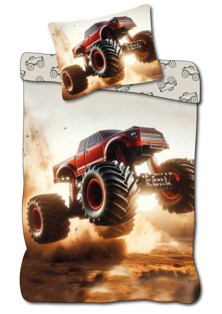 Otroška posteljnina Vehicle Rally Monster Truck