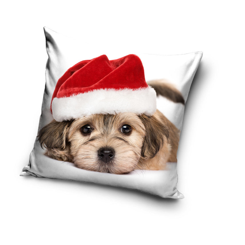 Prevleka za vzglavnik Dog Santa Hat