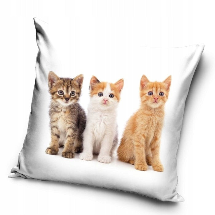 Cat Trio okrasna prevleka za vzglavnik 40x40 cm