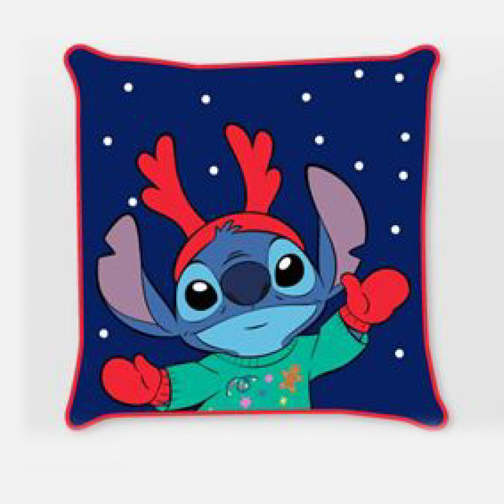 Božična prevleka za vzglavnik Disney Lilo and Stitch Antler 40x40 cm žamet
