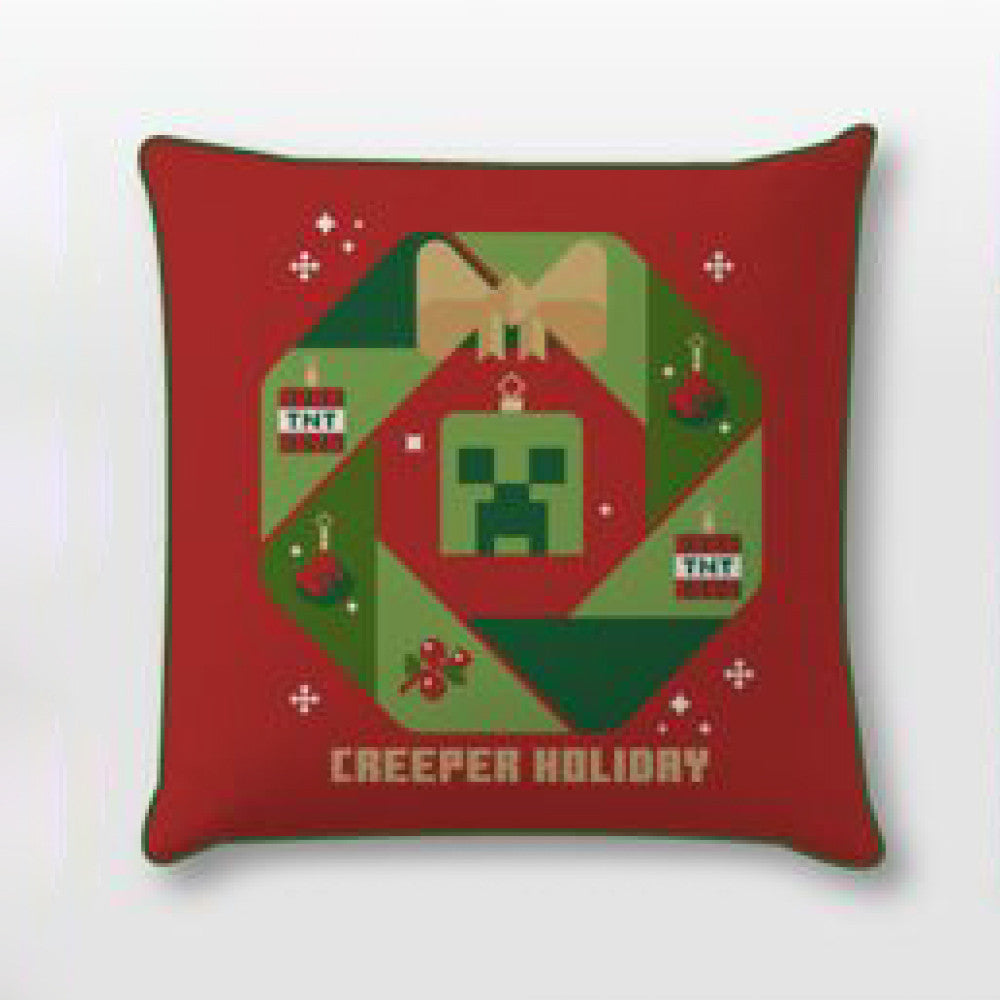 Minecraft Creeper Holiday Božična okrasna prevleka za vzglavnik 40x40 cm žamet