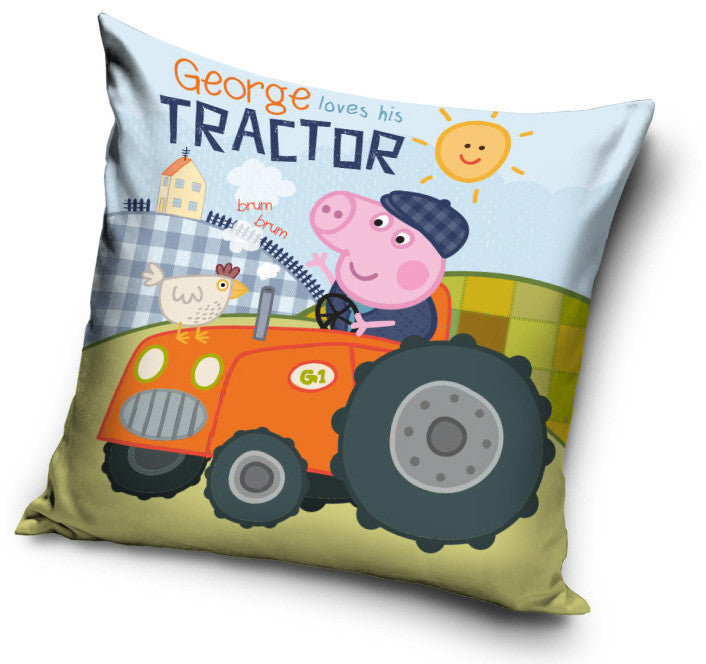 Prevleka za vzglavnik iz velurja Tractor Pujsa Pepa Georgea 40x40 cm