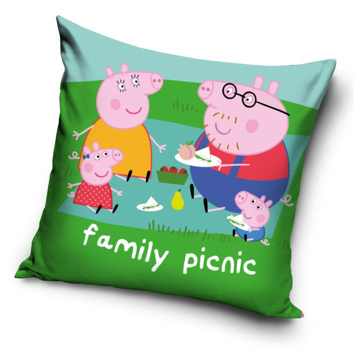 Peppa Pig Picnic žametna prevleka za vzglavnik 40x40 cm