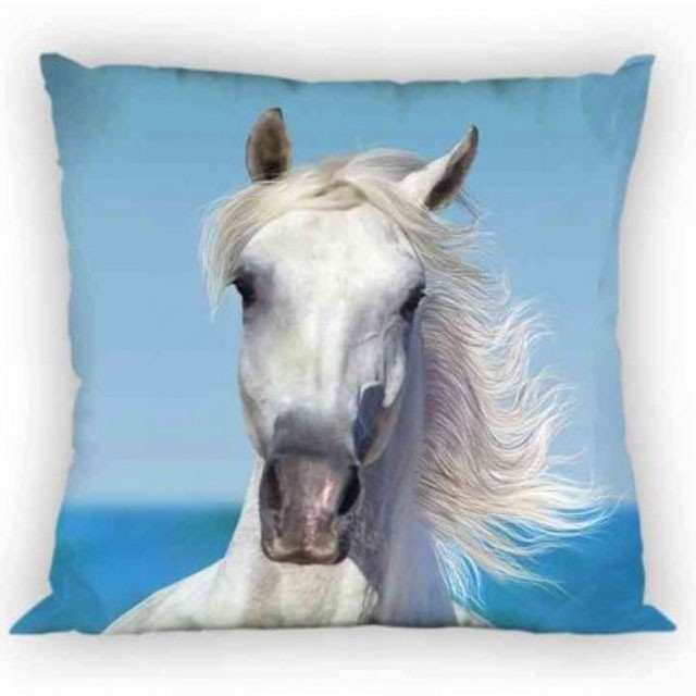 Prevleka za vzglavnik Horses bela
