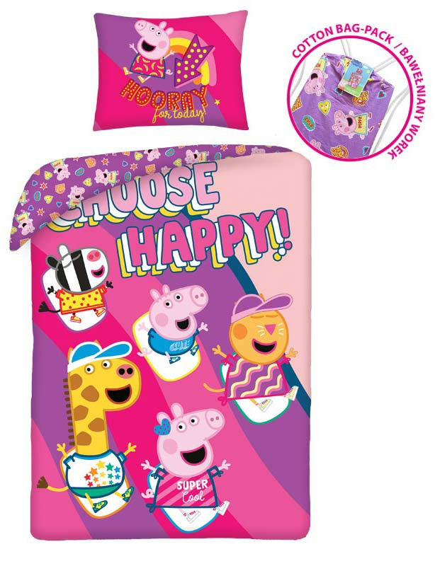 Otroška posteljnina Pujsa Peppa Happy