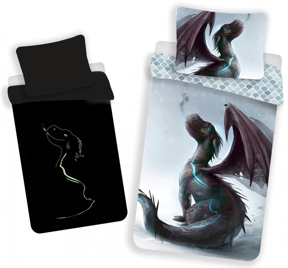 Otroška posteljnina Glow in the dark Animals Dragon