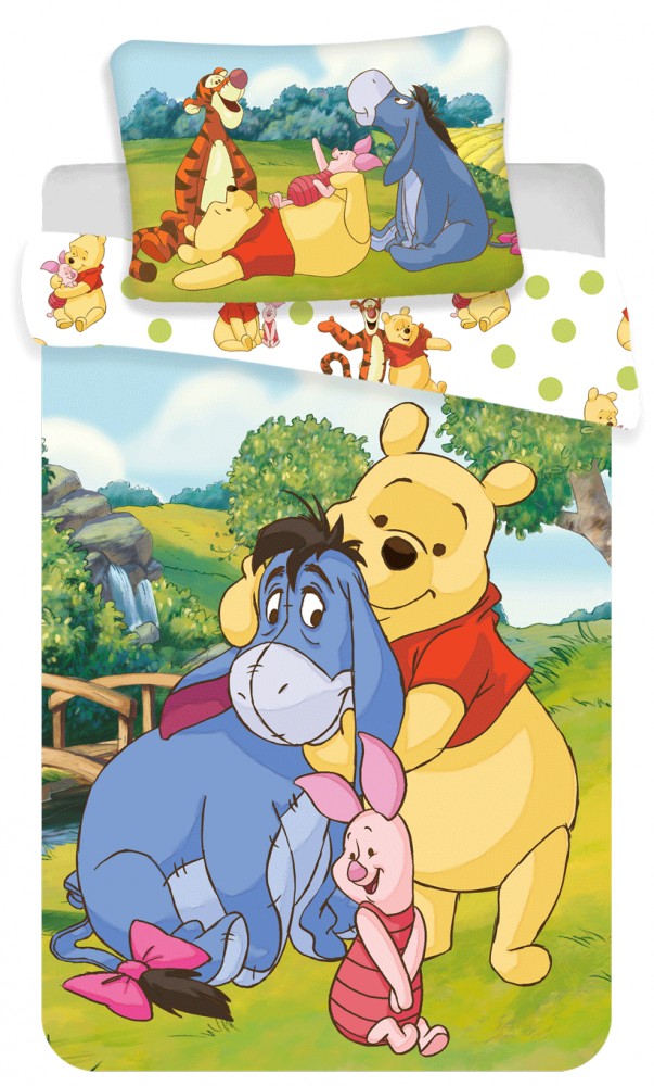 Disney Winnie the Pooh Hundred Acre Wood Otroška posteljnina 100x135 cm, 40x60 cm