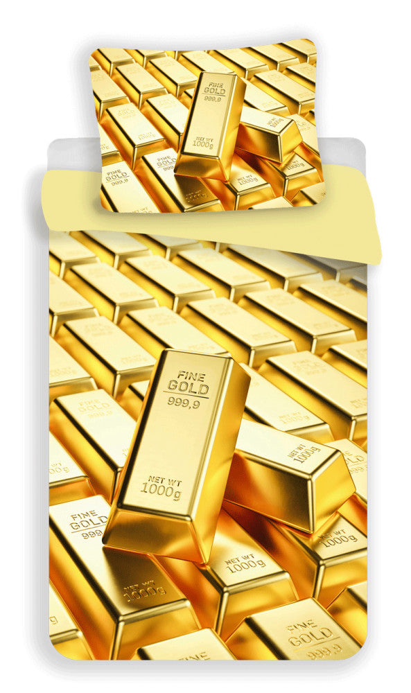 Komplet posteljnine Color Gold Gold Bar 140cm—200cm, 70x90 cm mikrovlaken