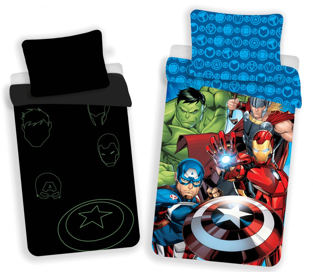 Otroška posteljnina Glow in the dark Avengers Assemble