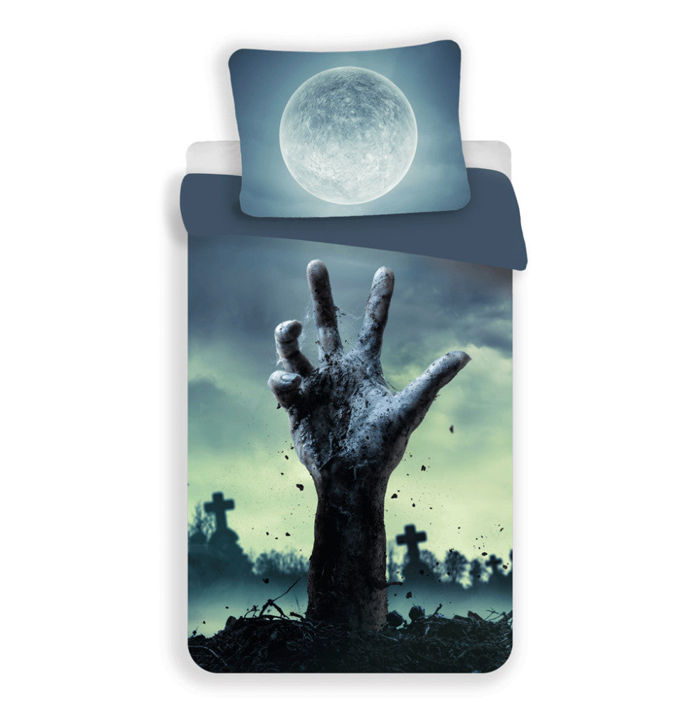 Komplet posteljnine Halloween Moon Zombie 140x200 cm, 70x90 cm iz mikrovlaken