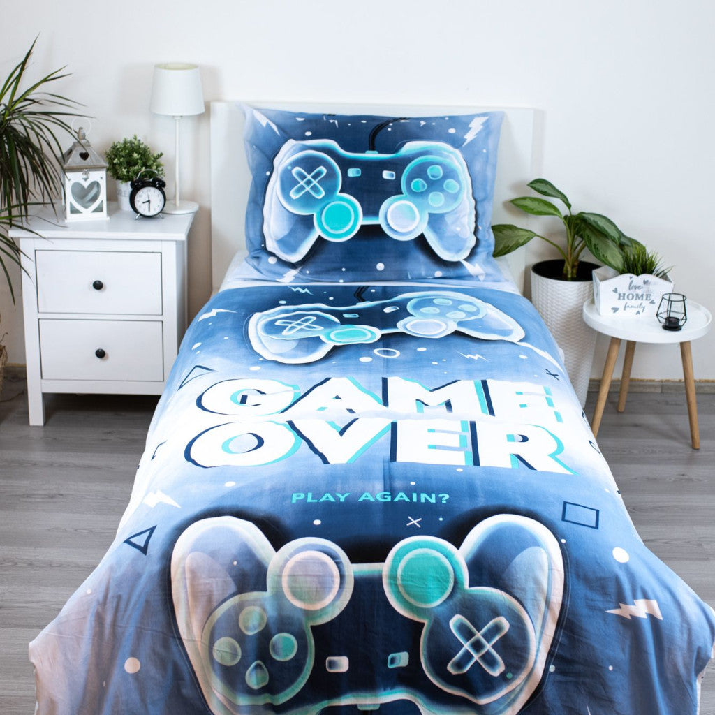 Komplet posteljnine Gamer Game Over 140cm—200cm, 70cm—90 cm