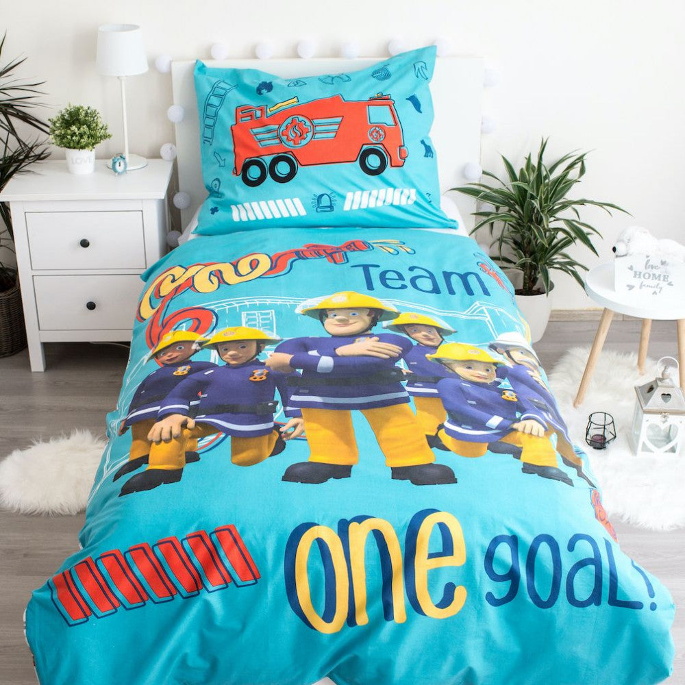 Garnitura posteljnine Fireman Sam Team 140cm—200cm, 70cm—90 cm