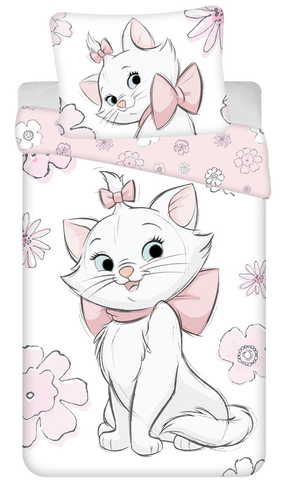 Komplet posteljnine Disney Marie Flowers 140cm—200cm, 70cm—90 cm