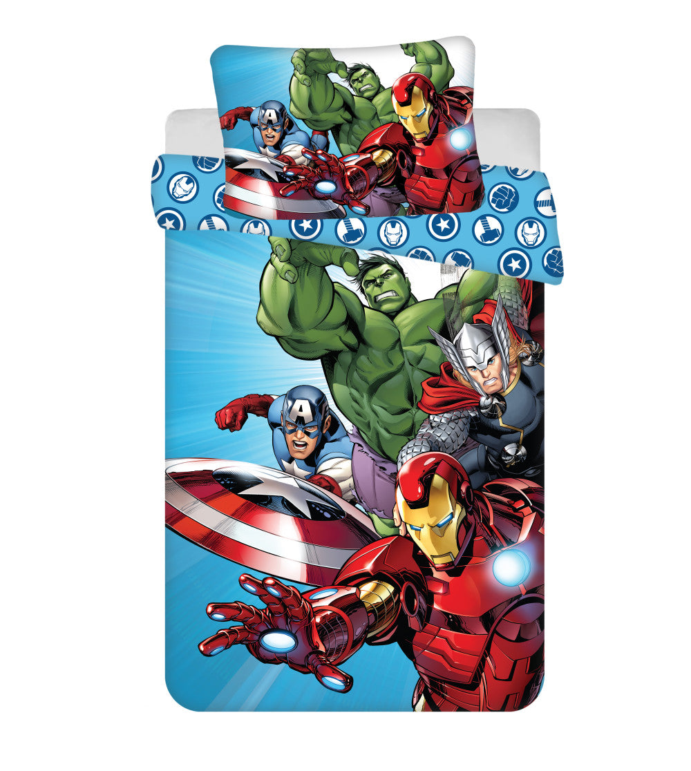 Komplet otroške posteljnine Avengers Light Blue 100cm—135 cm, 40cm—60 cm