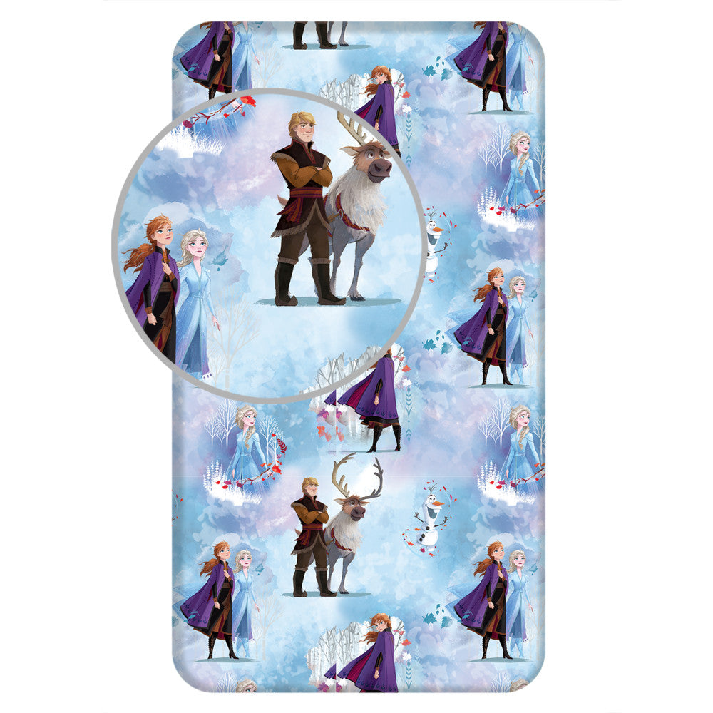 Disney Frozen Blue Winter napenjalna rjuha 90x200 cm