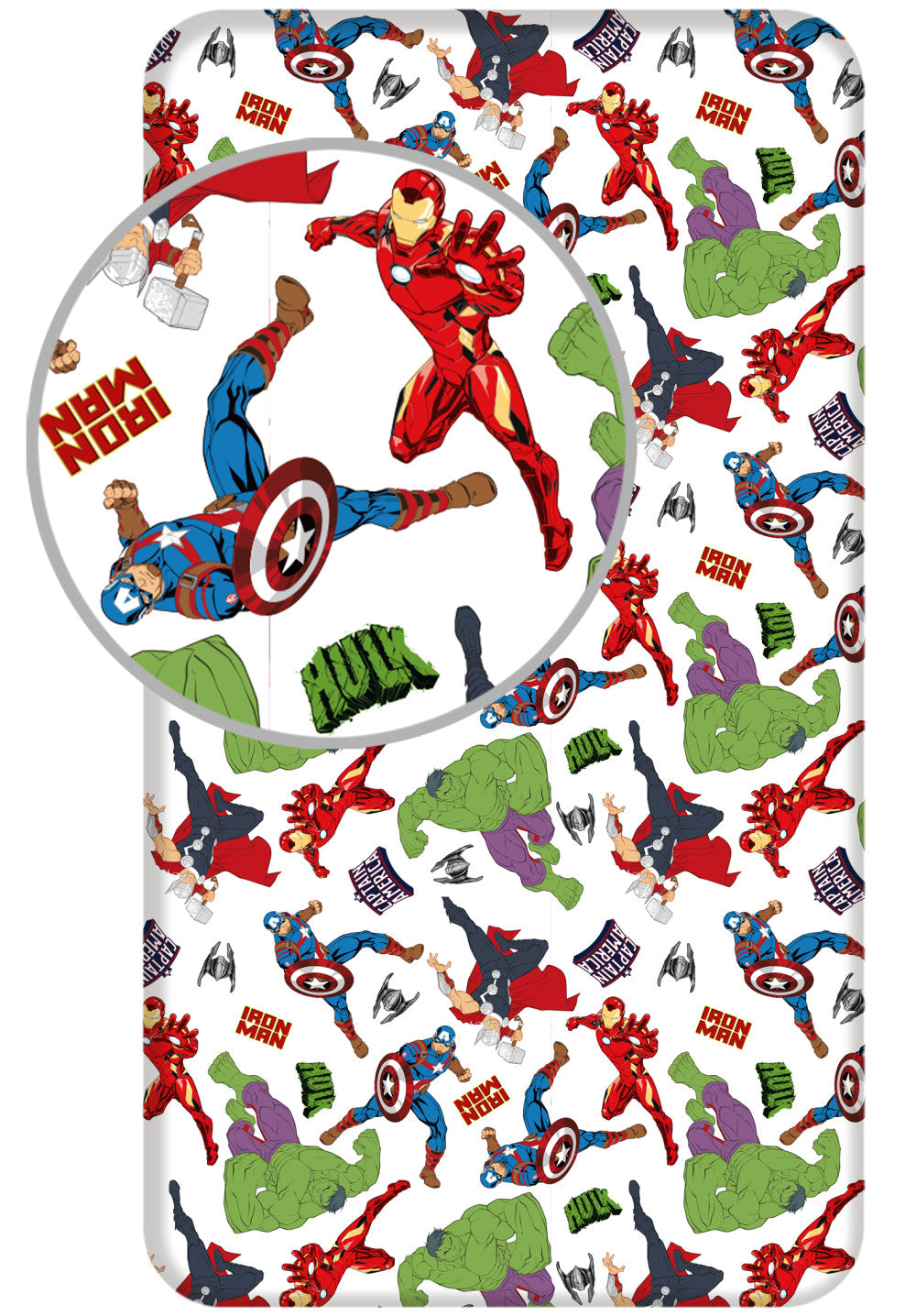 Bela rjuha Avengers 90x200 cm