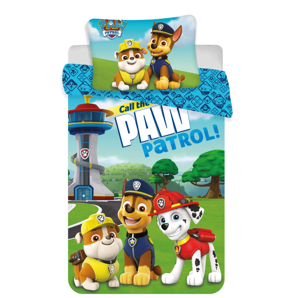 Komplet otroške posteljnine Paw Patrol Tower 100cm—135cm, 40cm—60 cm