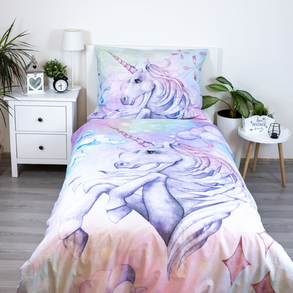 Otroška posteljnina Unicorn Pastel Rainbow