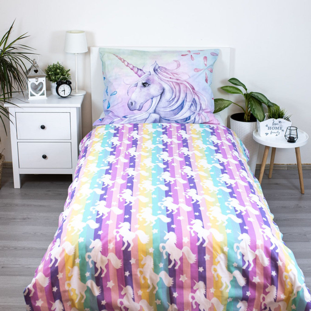 Otroška posteljnina Unicorn Pastel Rainbow