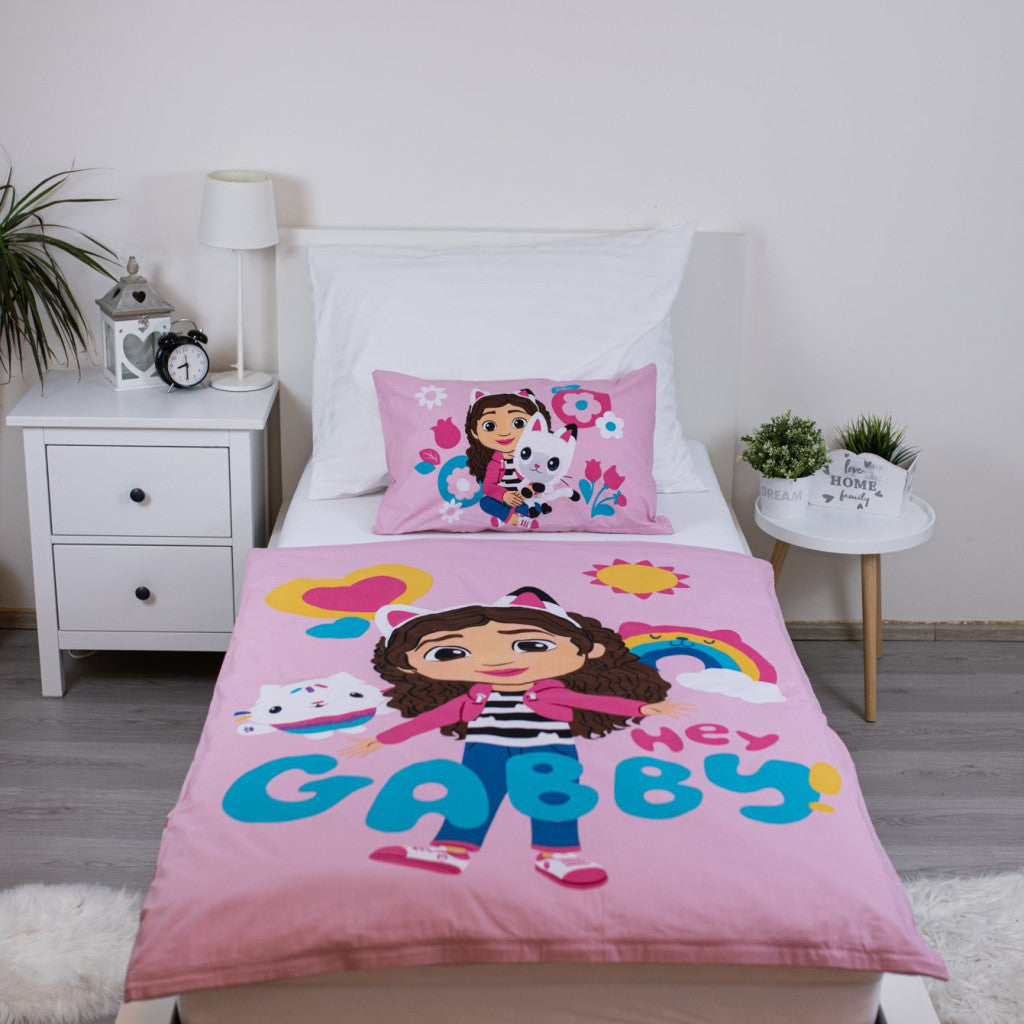 Gabby's Dollhouse Hey komplet otroške posteljnine 100x135cm, 40x60 cm