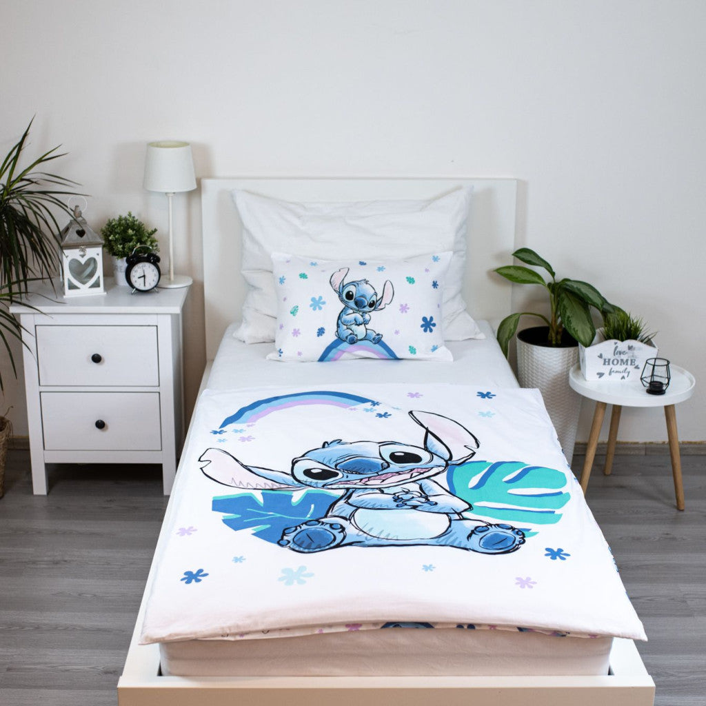 Disney Lilo and Stitch Rainbow Komplet otroške posteljnine 100cm—135 cm, 40cm—60 cm
