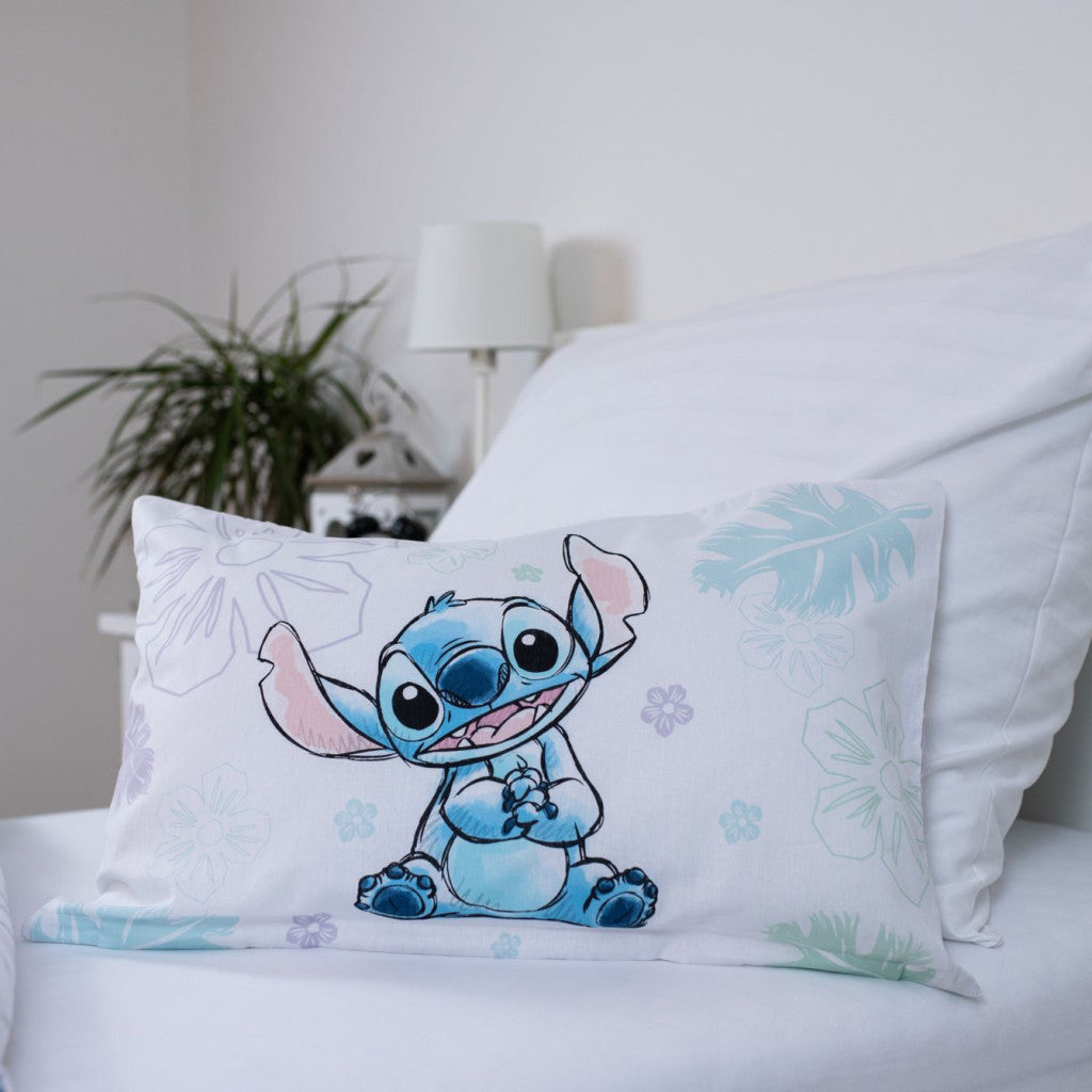 Disney Lilo and Stitch Ohana White Komplet otroške posteljnine 100cm—135 cm, 40cm—60 cm
