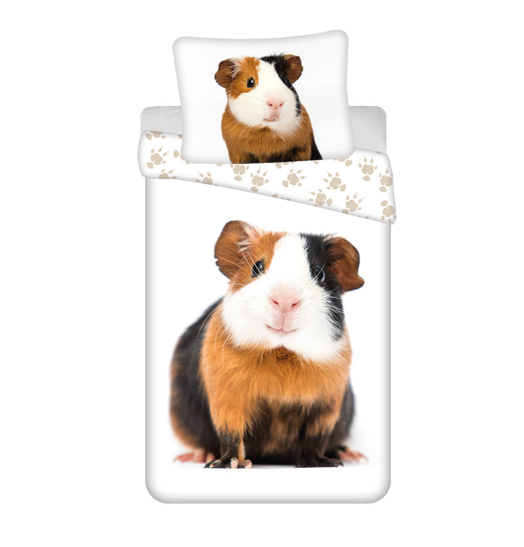 Otroška posteljnina Animals Guinea Pig bela