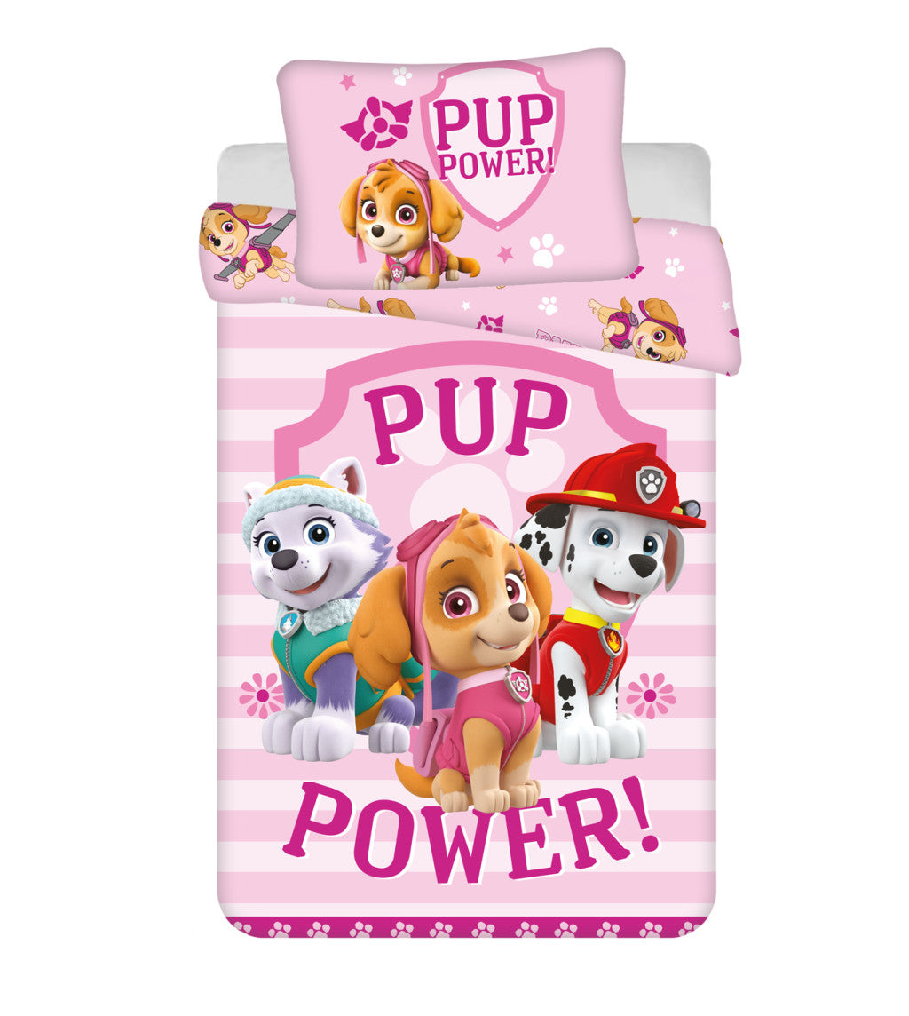 Komplet otroške posteljnine Paw Patrol Pup Power 100cm—135cm, 40cm—60 cm
