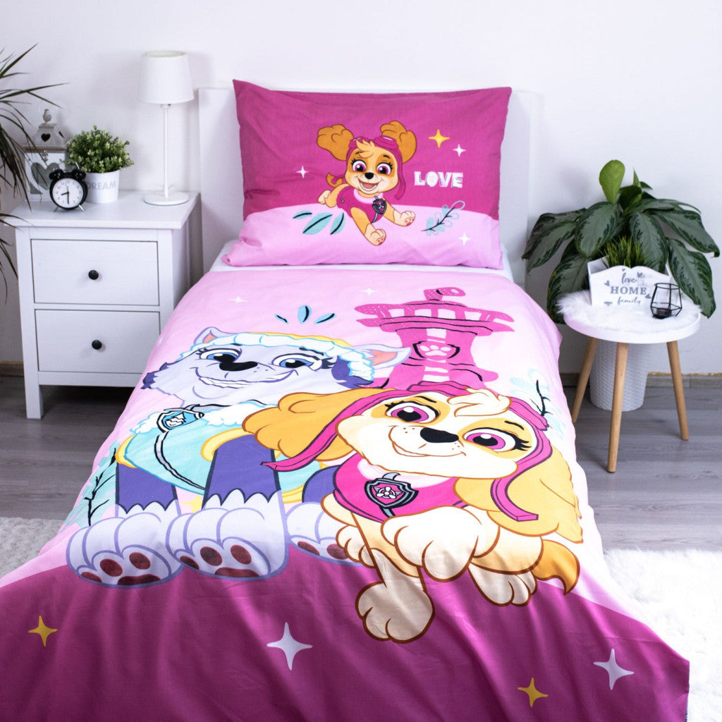 Otroška posteljnina Paw Patrol Pink Love