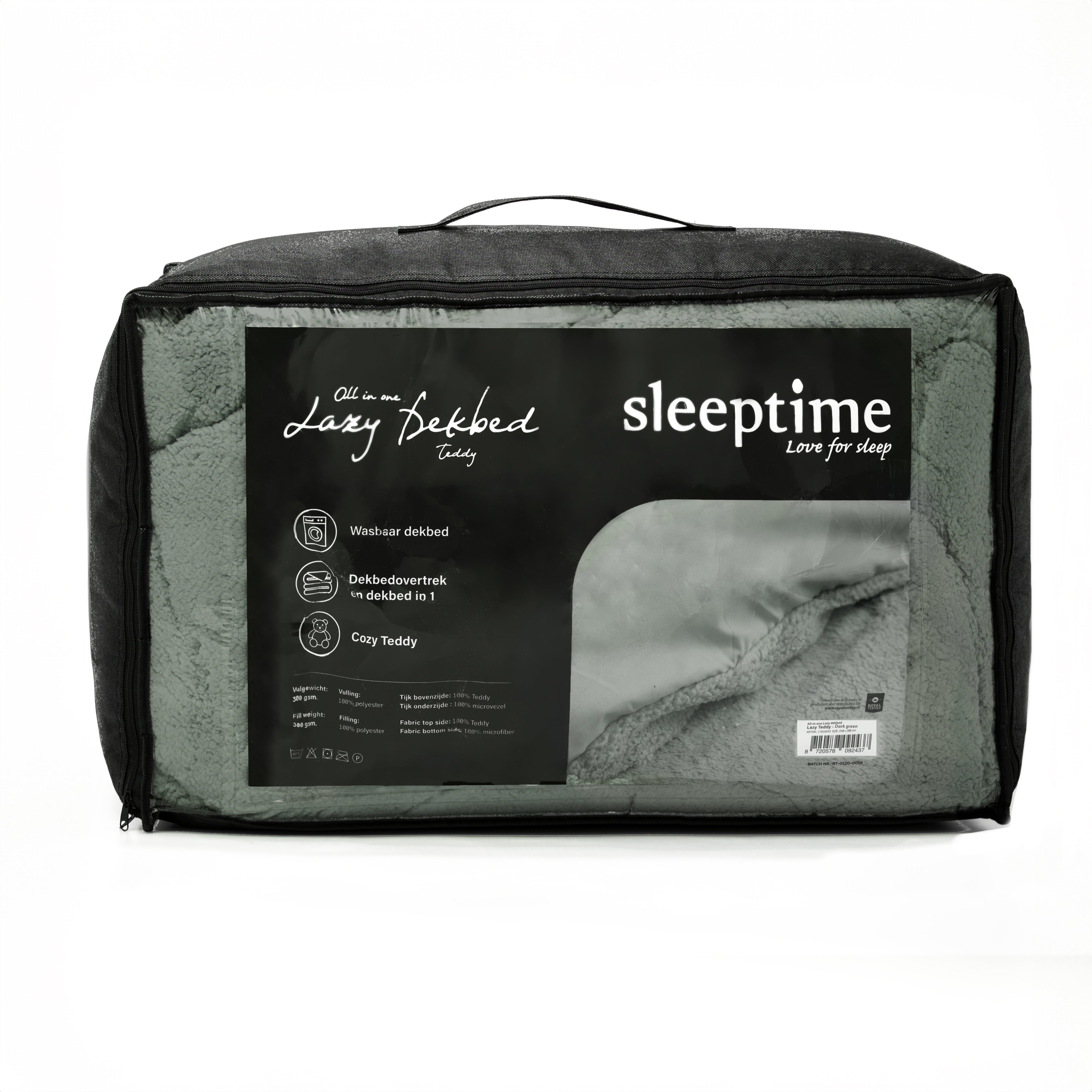 Lazy All-in one Odeja Teddy Dark Green