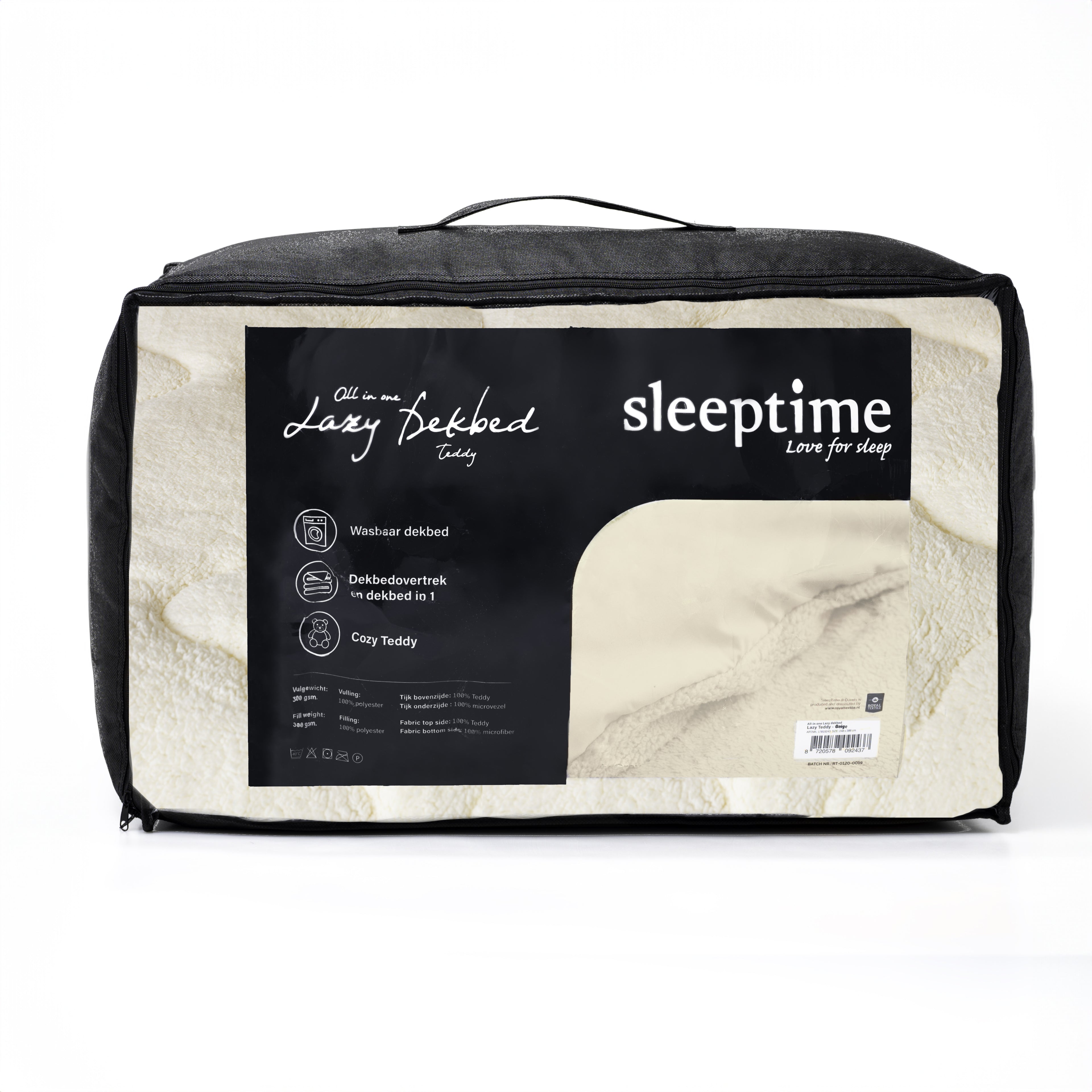 Lazy All-in one Odeja Teddy Creme