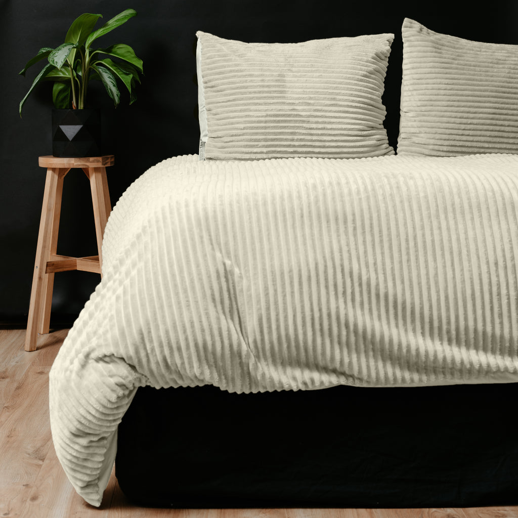 Posteljnina Rib Teddy bež