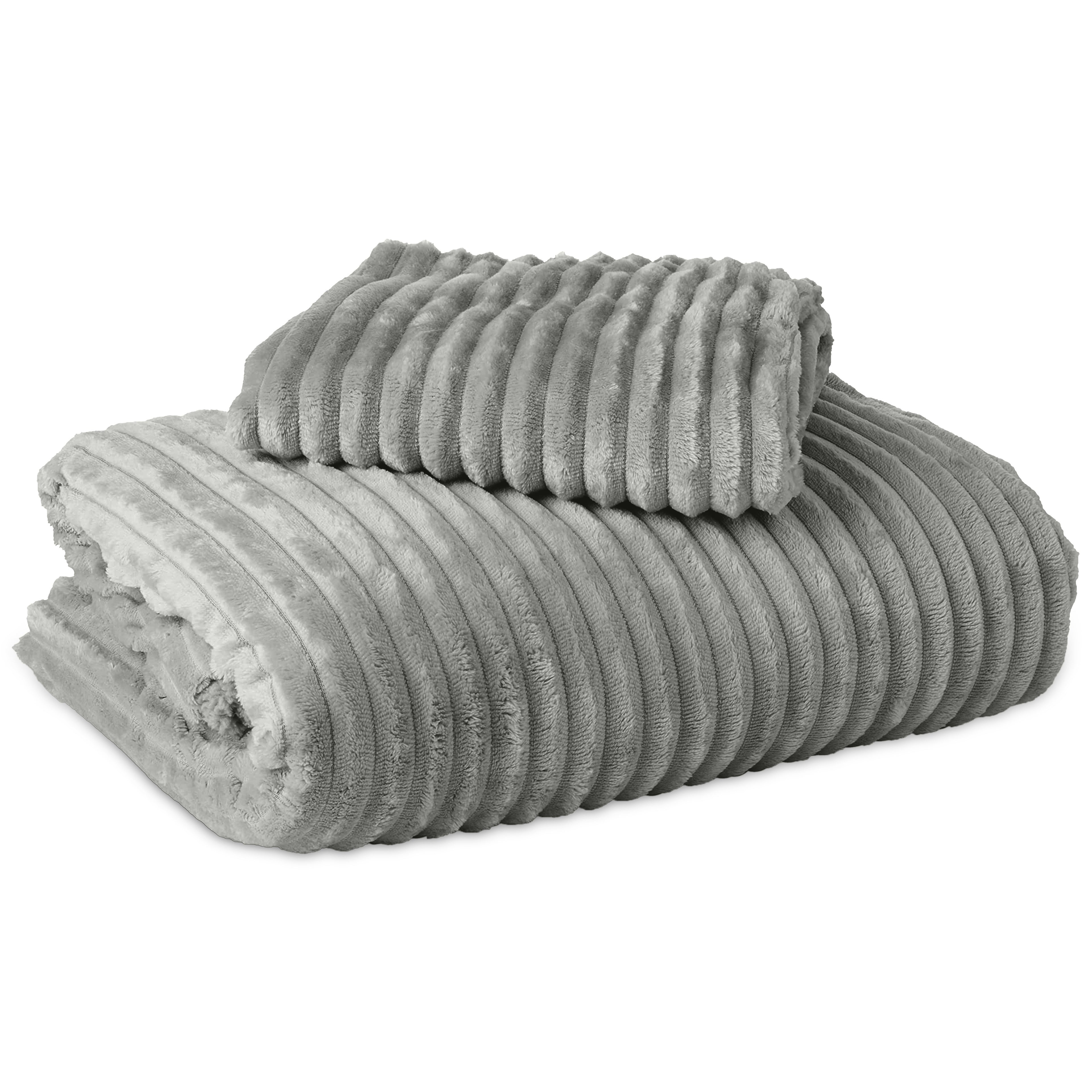 Posteljnina Rib Teddy siva