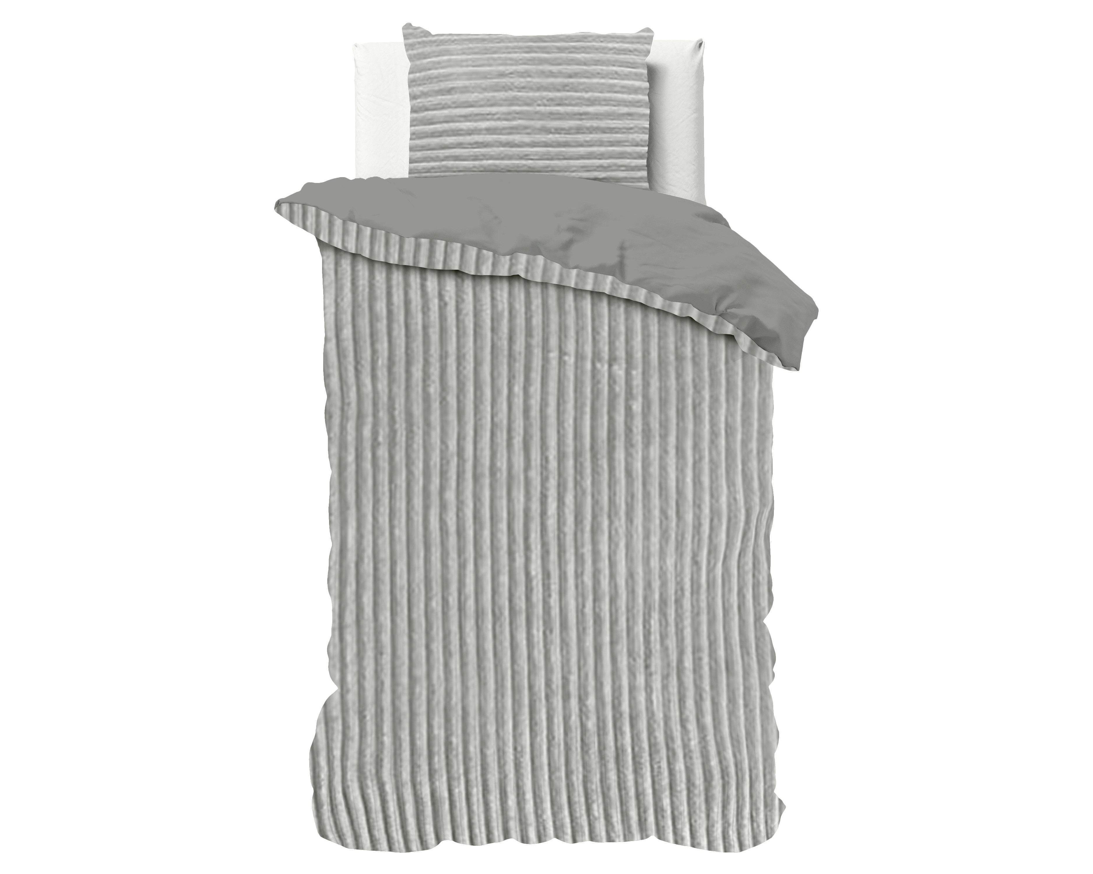 Posteljnina Rib Teddy siva